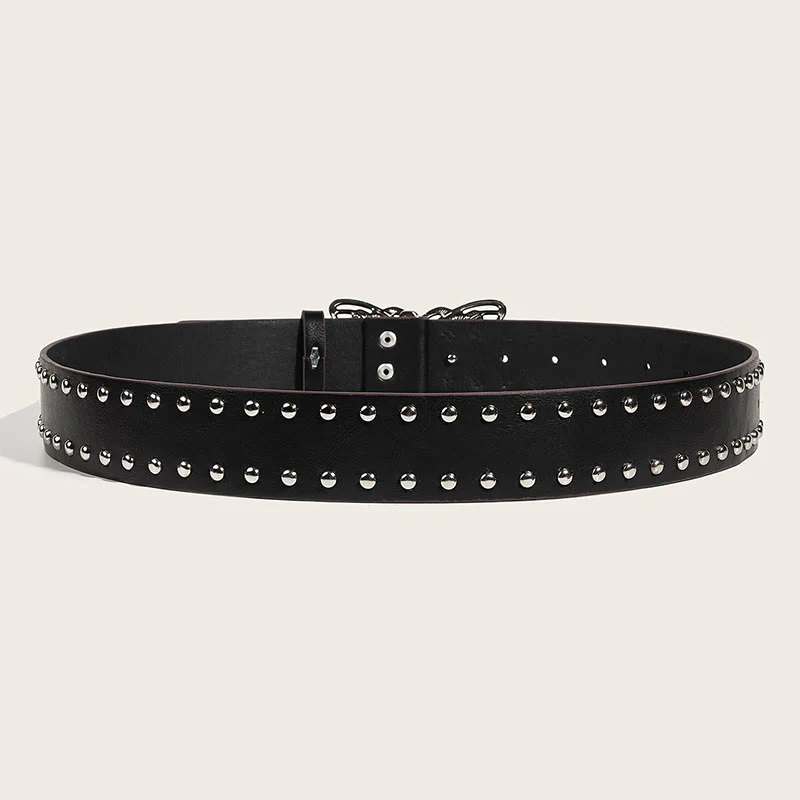 Women's Western Cowgirl Studded Butterfly Buckle Leather Belt - Image 3