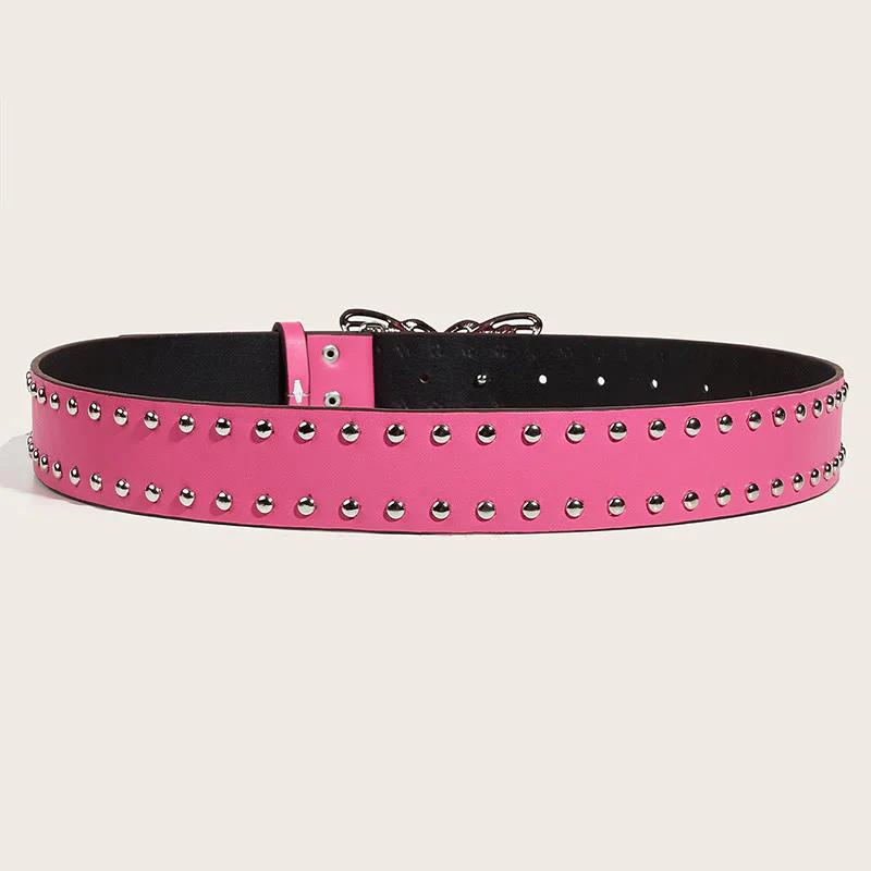 Women's Western Cowgirl Studded Butterfly Buckle Leather Belt - Image 7