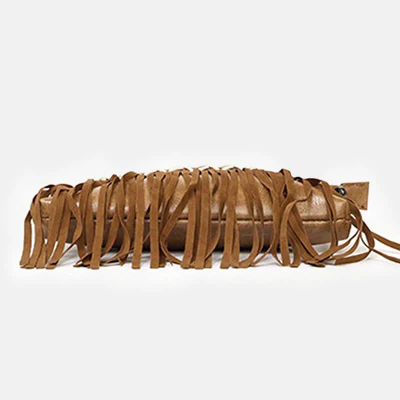 Women's Western Pattern Blue Aztec Fringe Crossbody Bag - Image 8