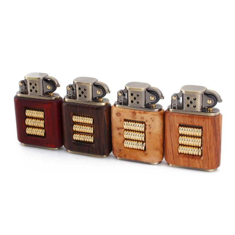 Wooden Body Decorative Metal Ring Kerosene Lighter - Image 7