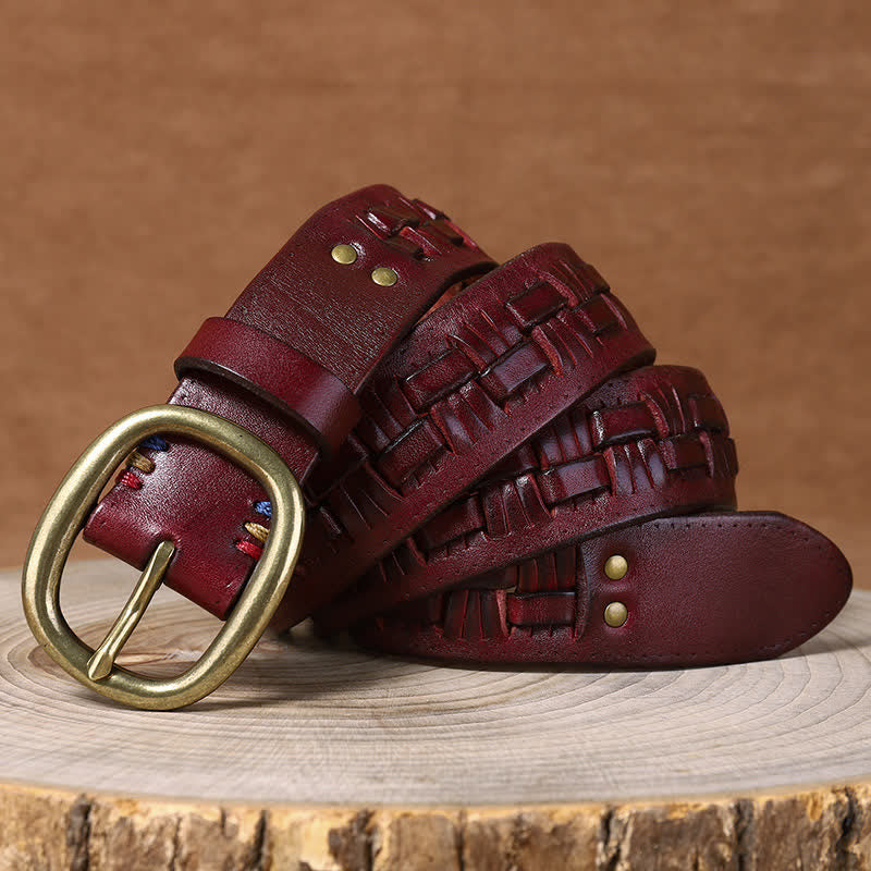Woven Retro Trend Braided Jeans Leather Belt - Image 13