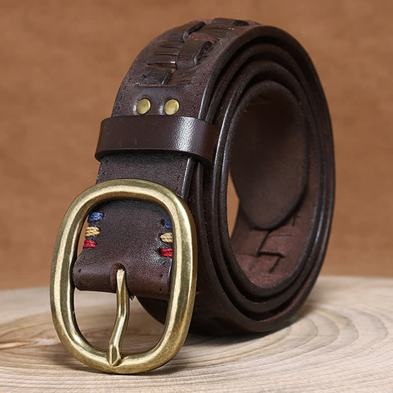 Woven Retro Trend Braided Jeans Leather Belt - Image 4