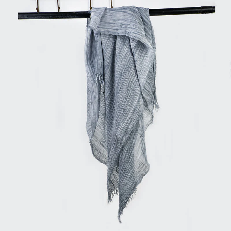 Wrinkle Design Lightweight Cotton Linen Thin Scarf - Image 5