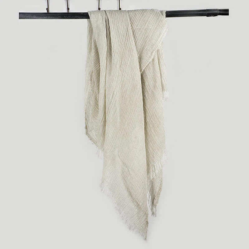 Wrinkle Design Lightweight Cotton Linen Thin Scarf - Image 7