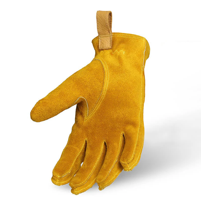Yellow Cowhide Leather Garden Insulated Work Gloves - Image 4