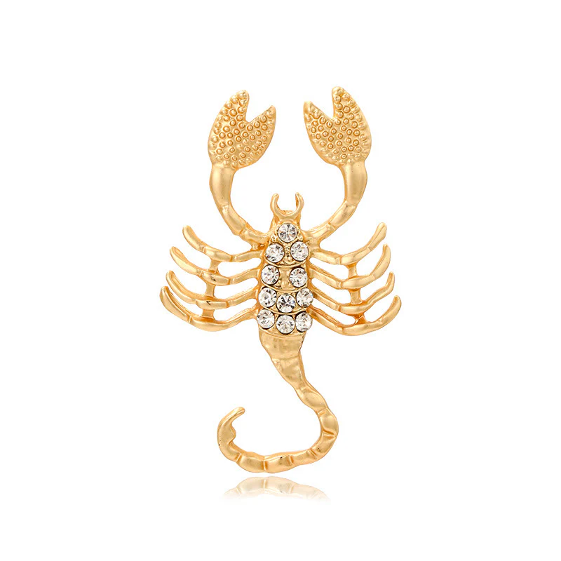 Zodiac Sign Diamond-Embellished Gold Brooch - Image 16
