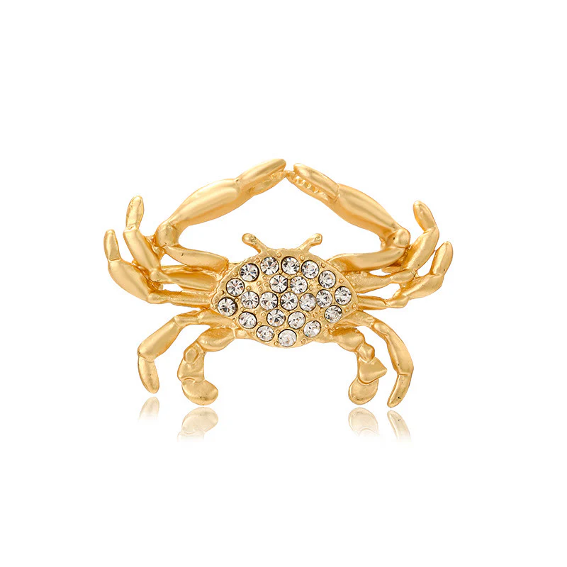 Zodiac Sign Diamond-Embellished Gold Brooch - Image 8