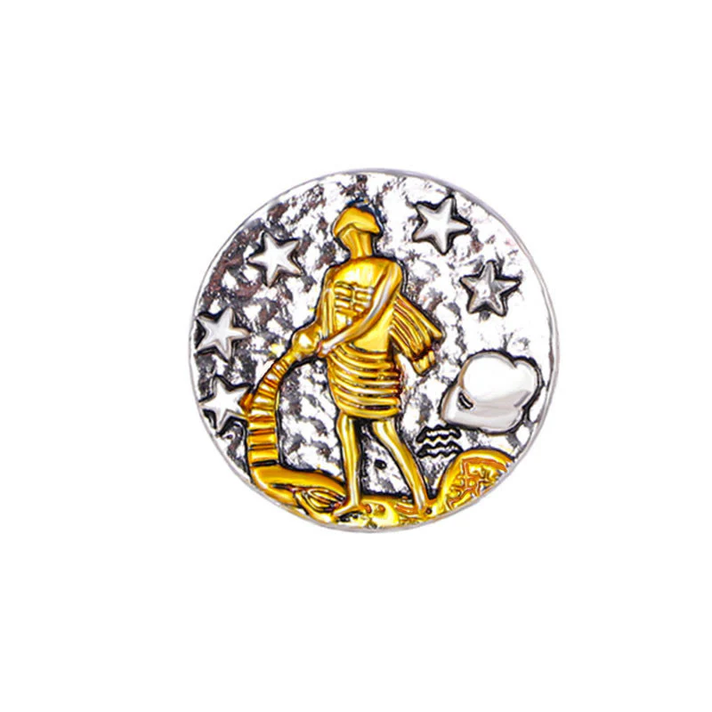 Zodiac Sign Retro Starry Round Alloy Buttons - Image 13