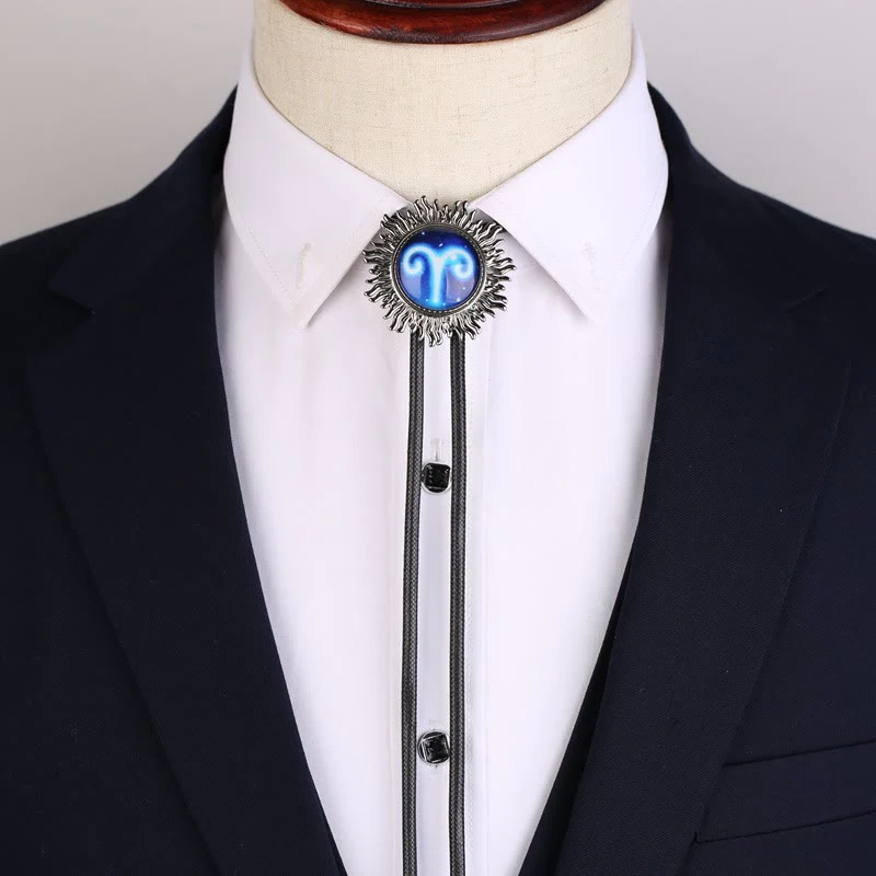 Zodiac Sign Series Retro Metal Bolo Ties